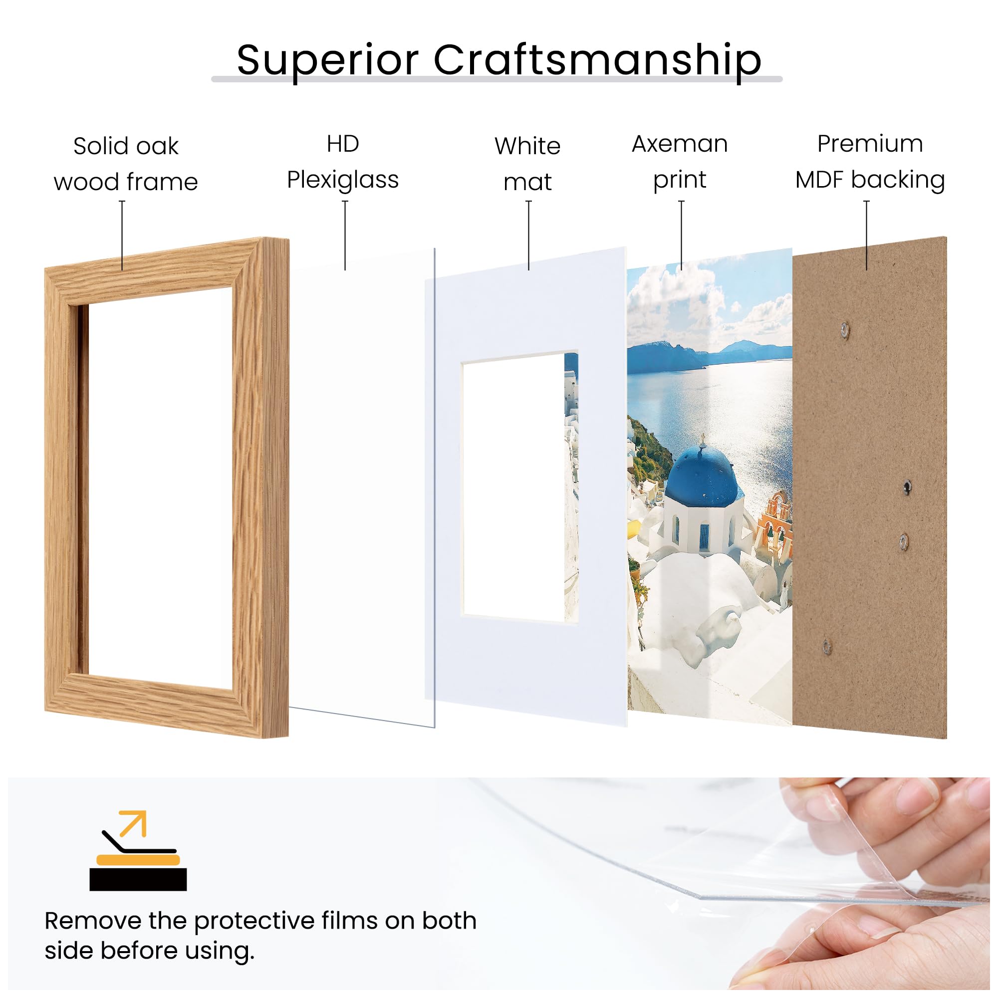 Milton H.Greene Photoportfolio額縁付き Amazon.com - Axeman 4x6 Picture Frame | Solid Oak Wood